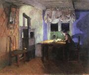 Harriet Backer by lamplight oil on canvas
